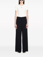 Off White Wide-Leg Piped Cotton Track Pants Black