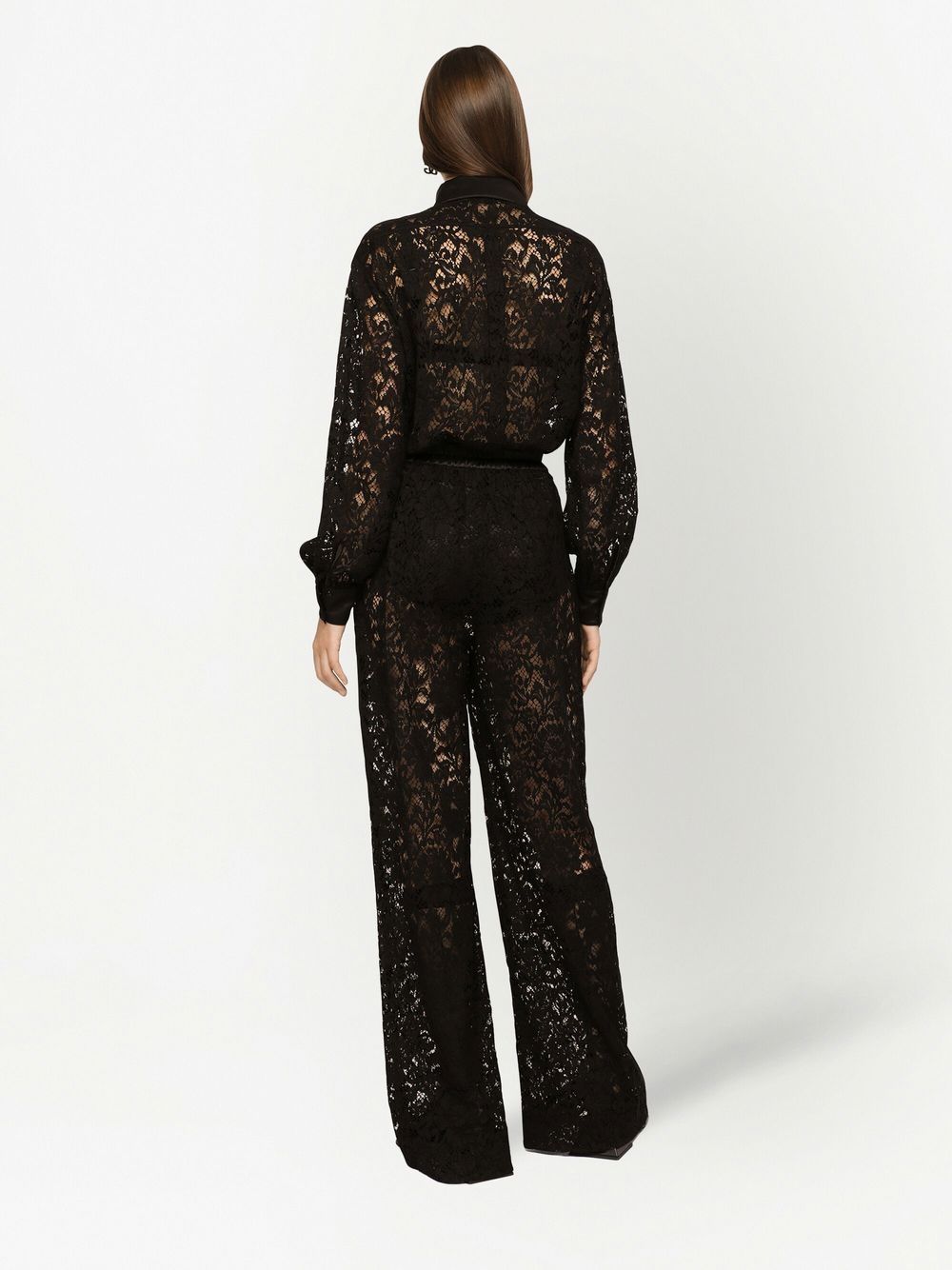 D&G lace-trim long-sleeve jumpsuit