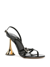 Coperni Sculpted Heel Buckled Leather Sandals Black black