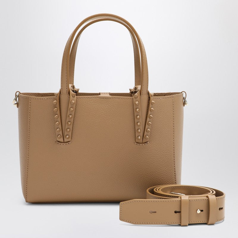 Christian Louboutin Beige Leather Cabata Mini Tote Bag Brown