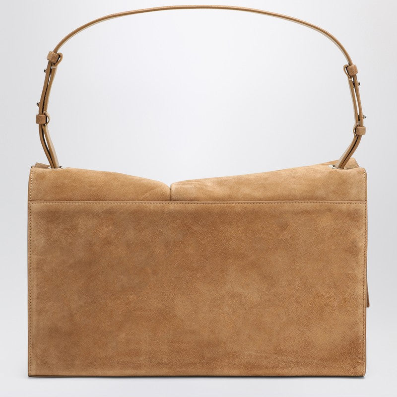 Christian Louboutin Baggy Small Suede Shoulder Bag Beige Brown