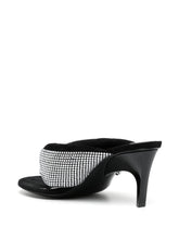The Attico Crystal-Embellished Leather High-Heel Sandals Silver
