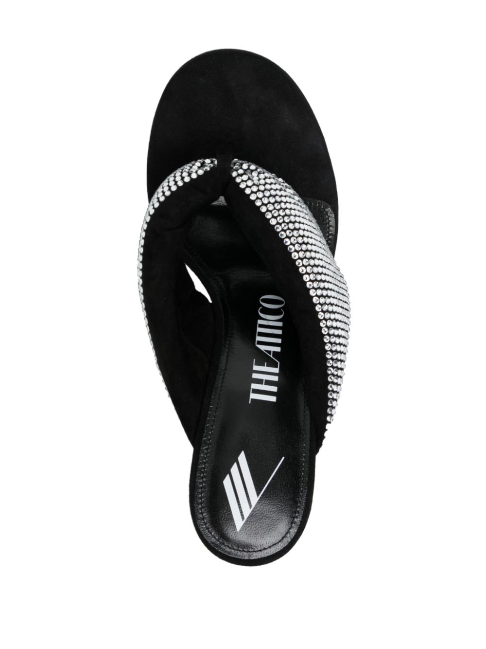 The Attico Crystal-Embellished Leather High-Heel Sandals Silver