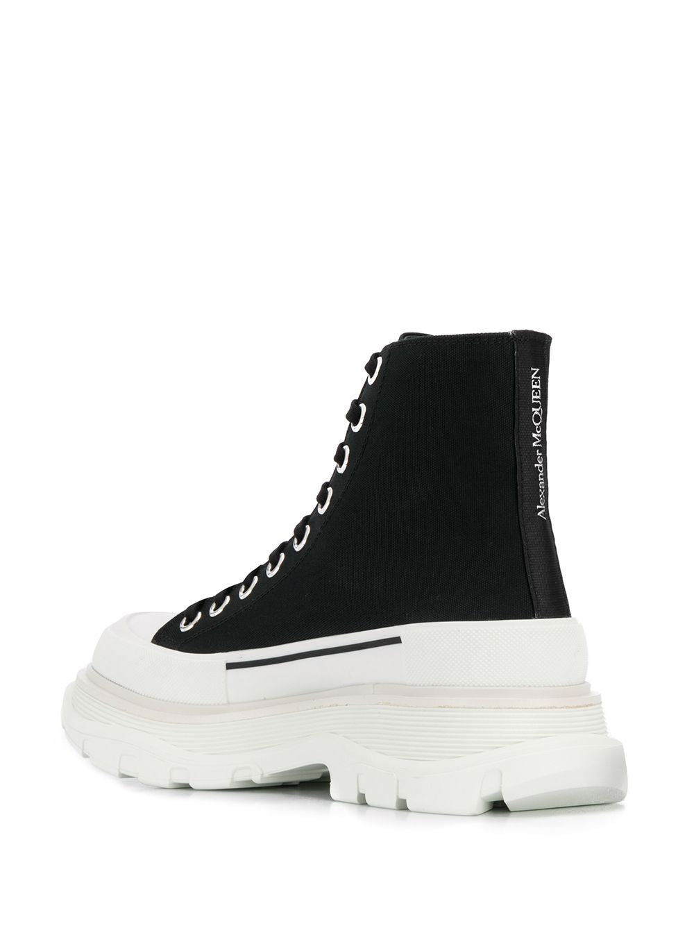 Alexander Mcqueen Tread Slick Chunky Lace-Up Platform Sneakers Black
