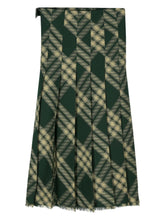 Burberry Pleated Wool Skirt in Forest Green