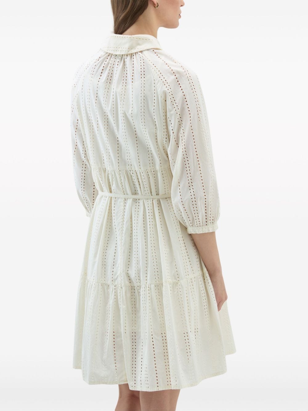 Woolrich Broderie Anglaise Cotton Mini Dress White