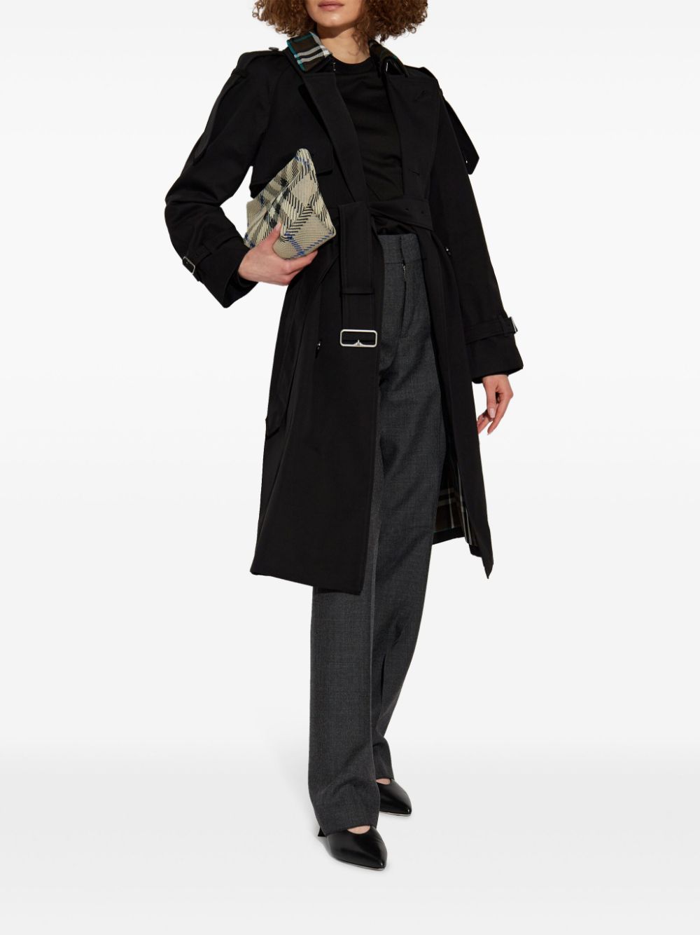 Burberry Cotton Trench Coat Black