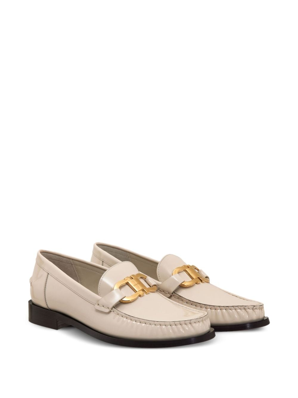 Ferragamo Salvatore Ferragamo Patent Leather Loafers Beige