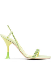 Crystal-Embellished Sandals Lime