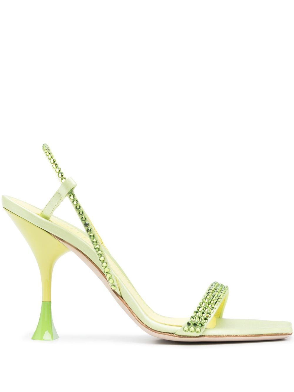Crystal-Embellished Sandals Lime