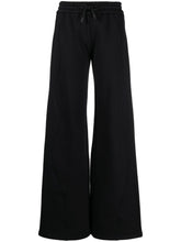Off White Wide-Leg Piped Cotton Track Pants Black