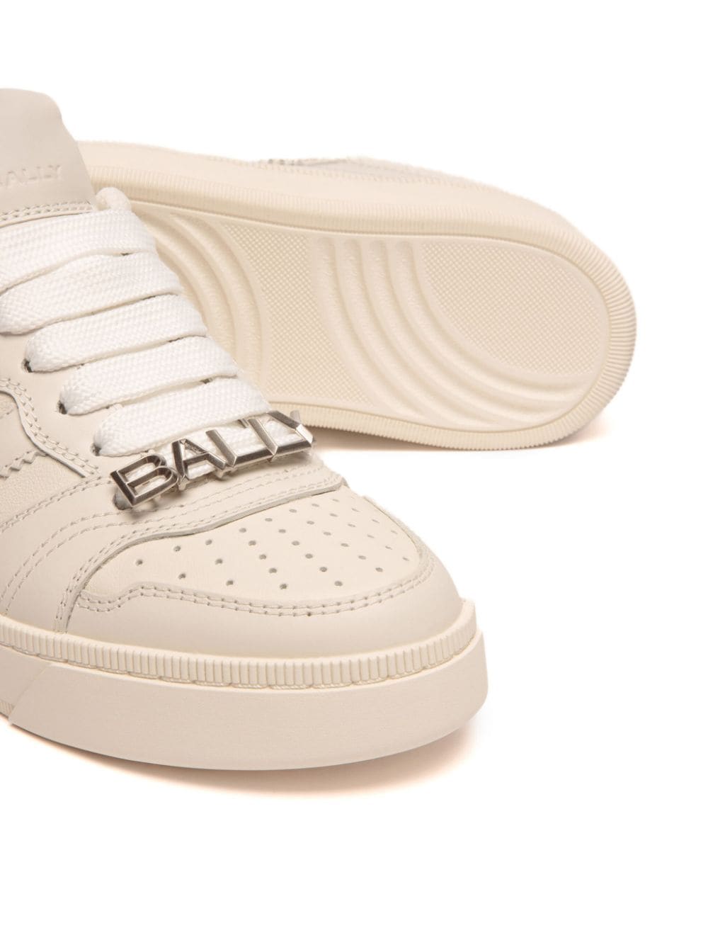 Bally Off-White Calf Leather Logo Sneakers White