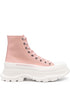 Alexander Mcqueen Tread Slick Fabric Ankle Boots Pink