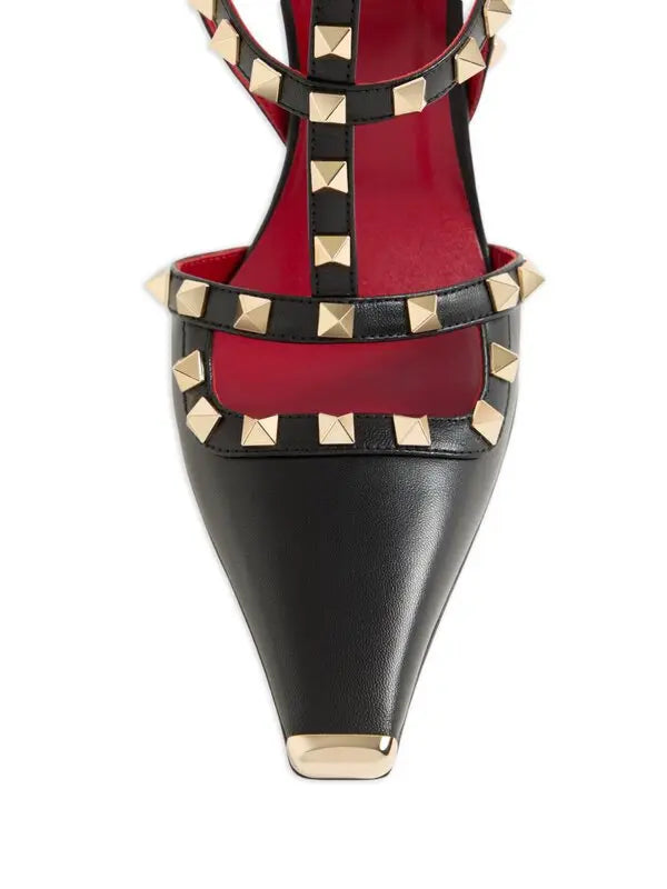 Rockstud Leather Pumps Black