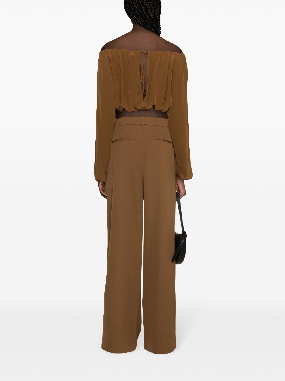 WARDROBE.NYC High-Rise Wide-Leg Virgin Wool Trousers Brown brown