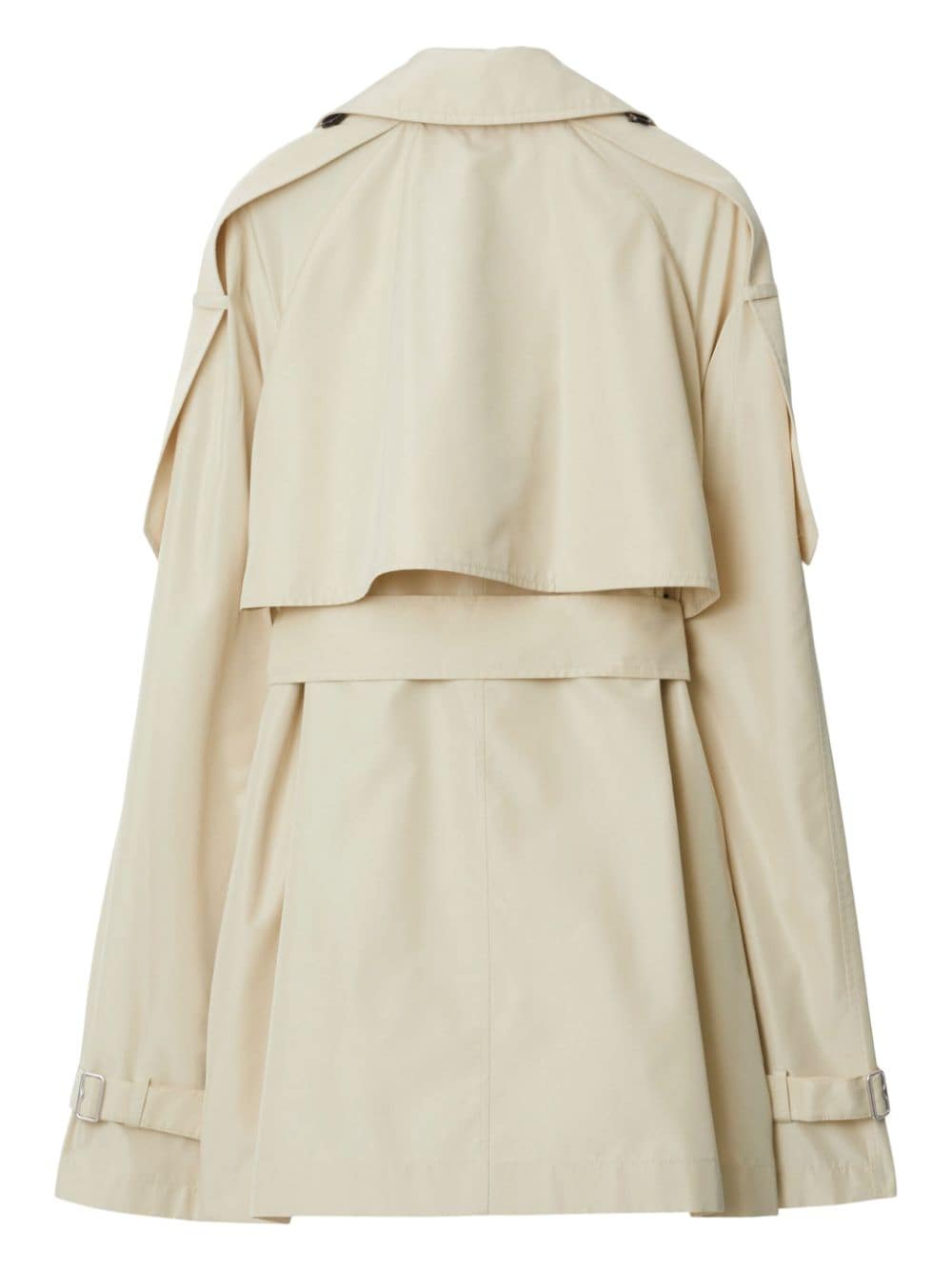 Burberry Short Silk Trench Coat in White