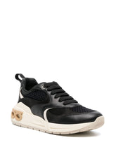 Ferragamo Panelled Almond-Toe Leather Sneakers Black