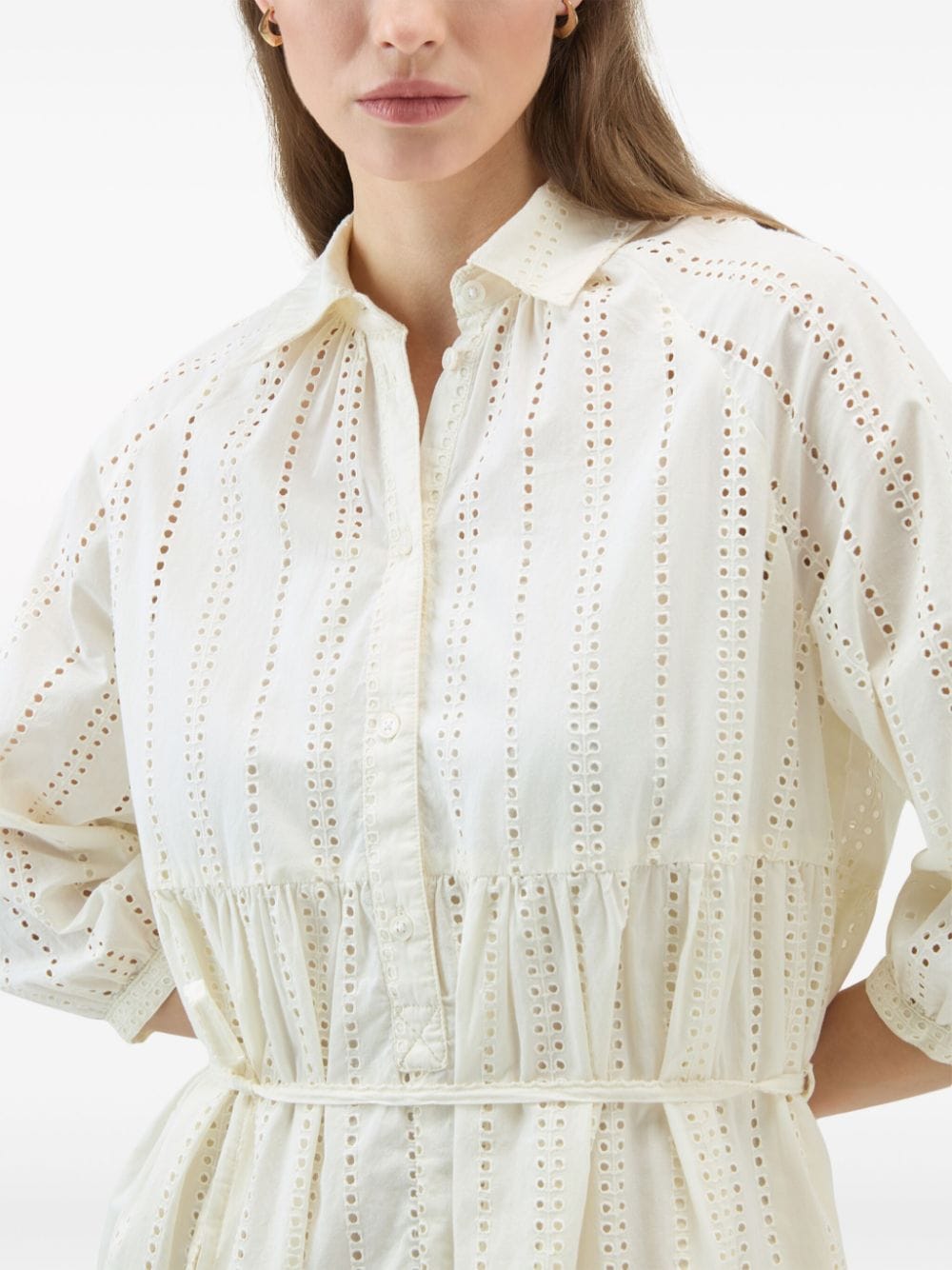 Woolrich Broderie Anglaise Cotton Mini Dress White