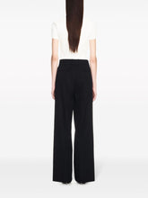 Off White Wide-Leg Piped Cotton Track Pants Black