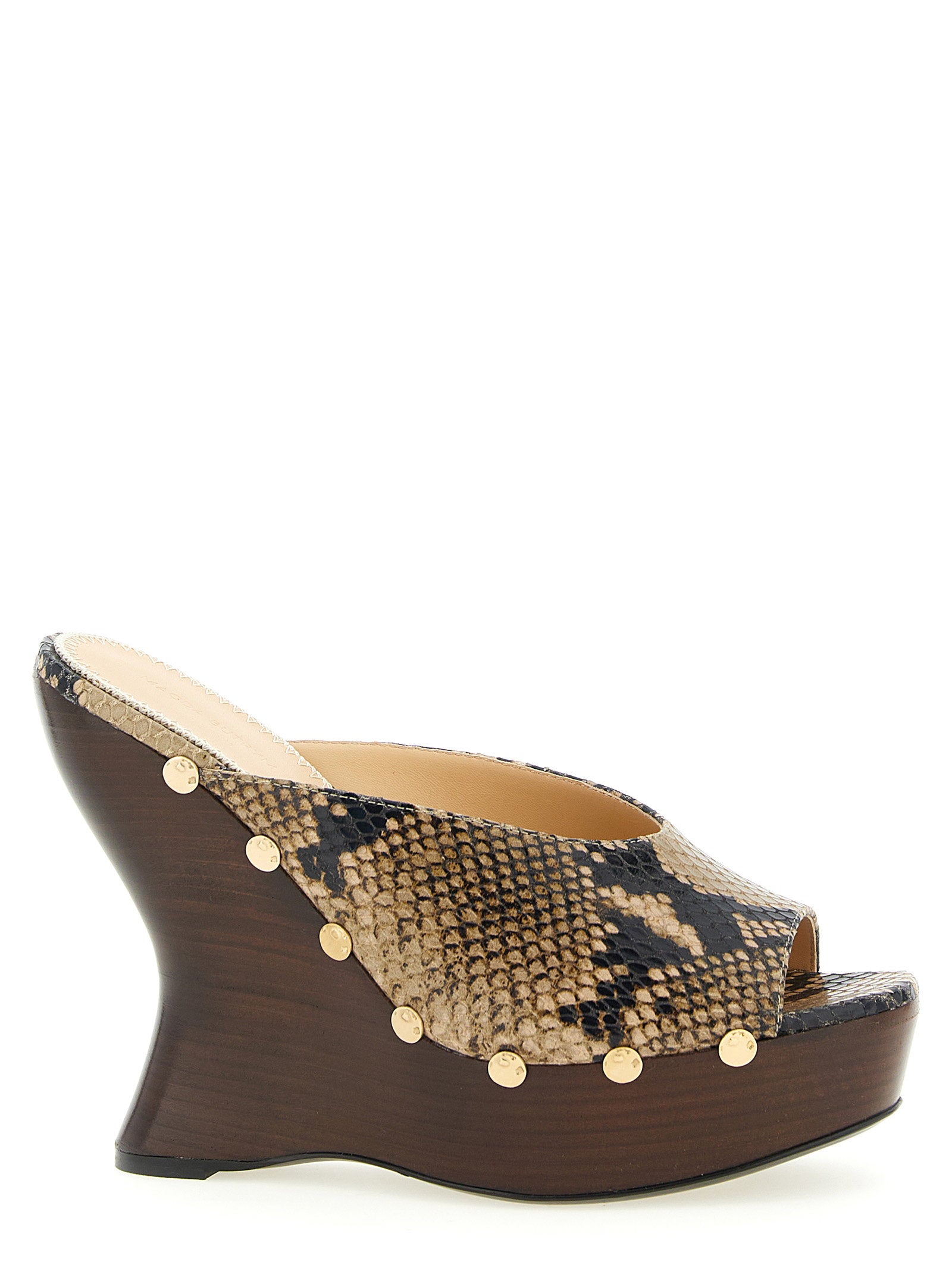 Magda Butrym Python Print Mules Brown