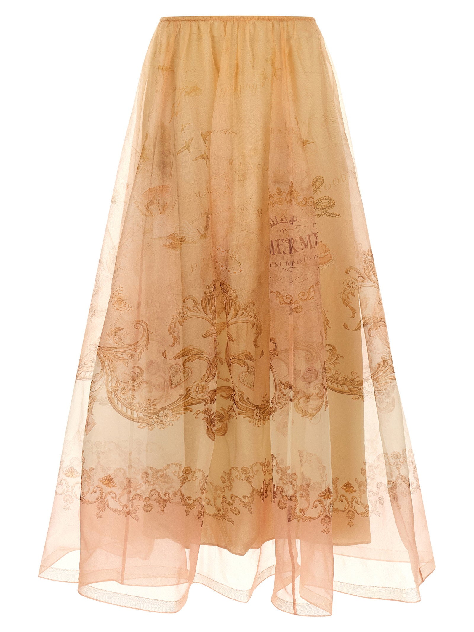 Zimmermann Hypnotic Organza Maxi Skirt Beige