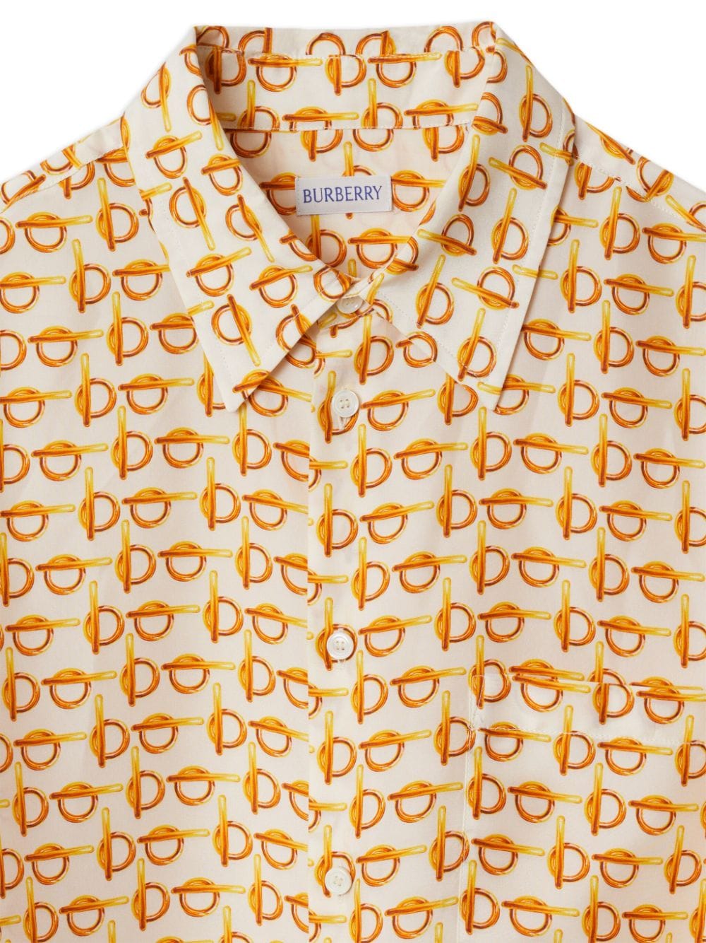 Burberry Silk Graphic Print Shirt Golden