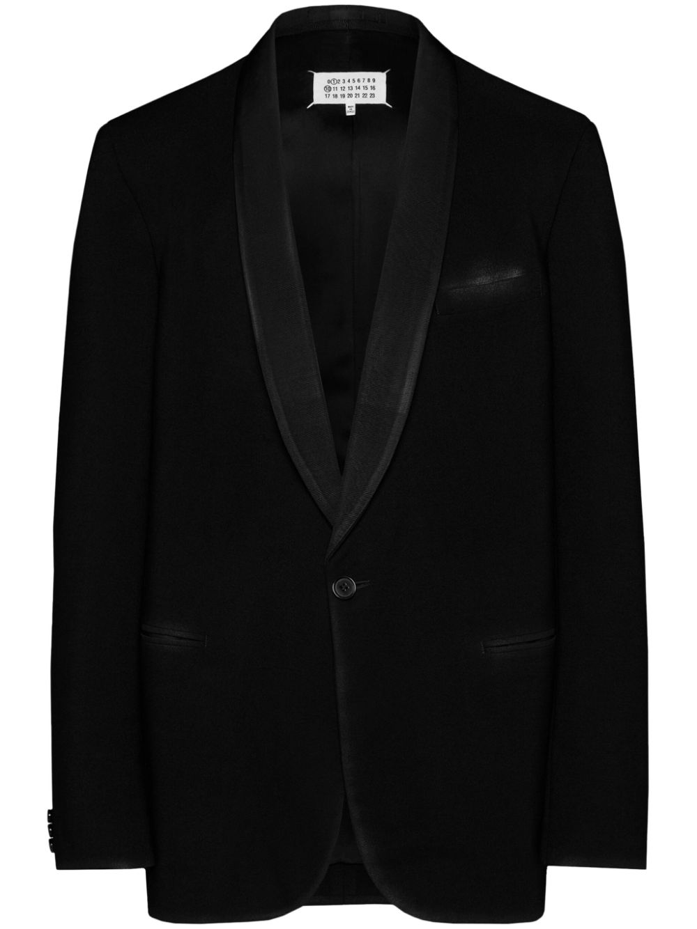 Maison Margiela Signature Wool Shawl Collar Jacket Black