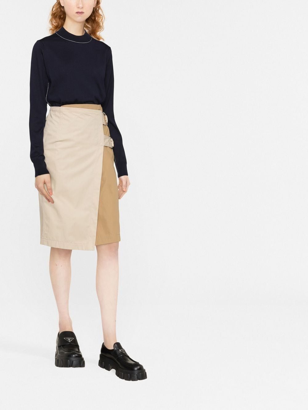 Maison Margiela Long-Sleeved Frayed Wool Jumper Blue Blue