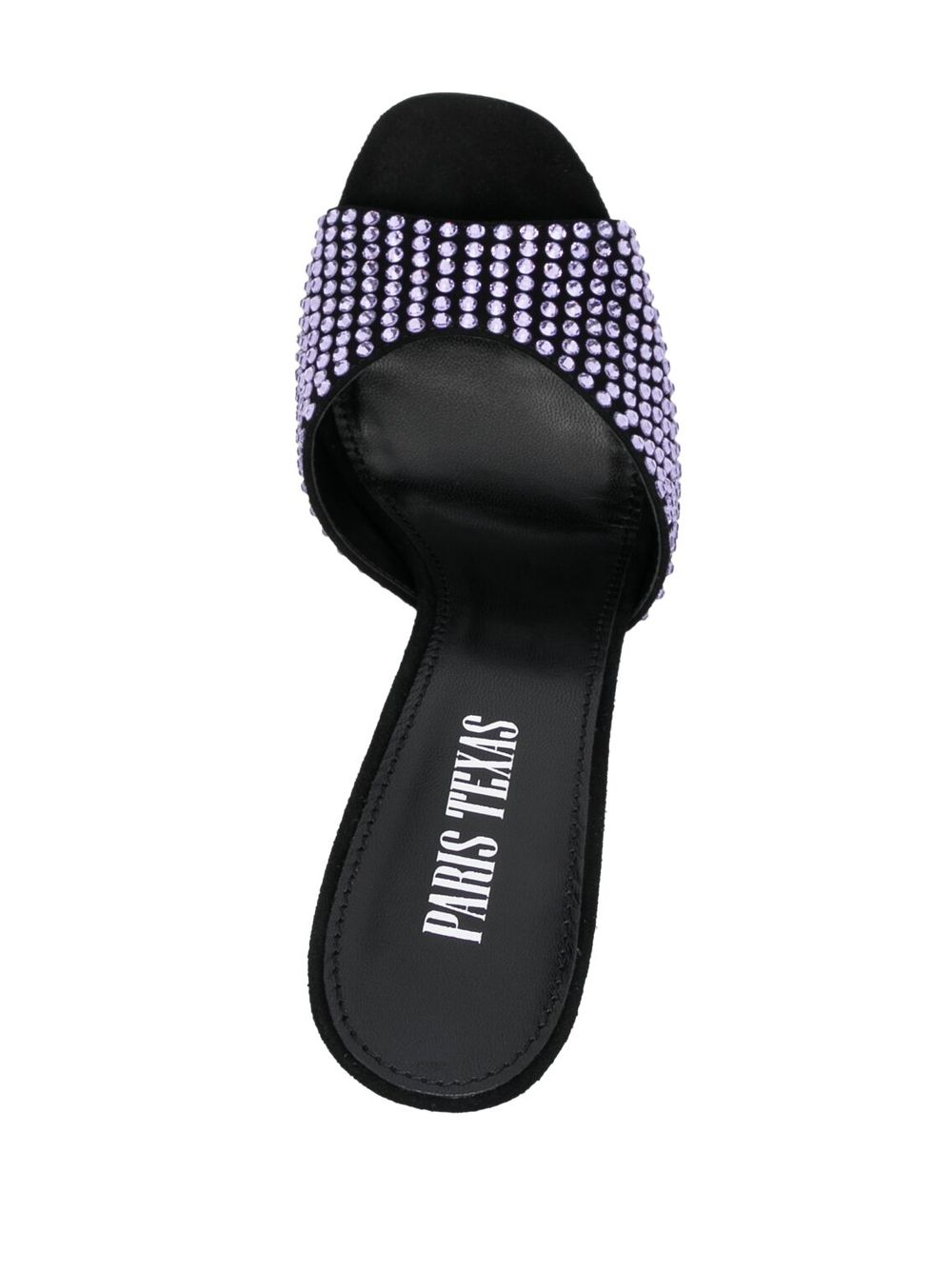 Paris Texas Crystal-Embellished Velvet Sandals Purple
