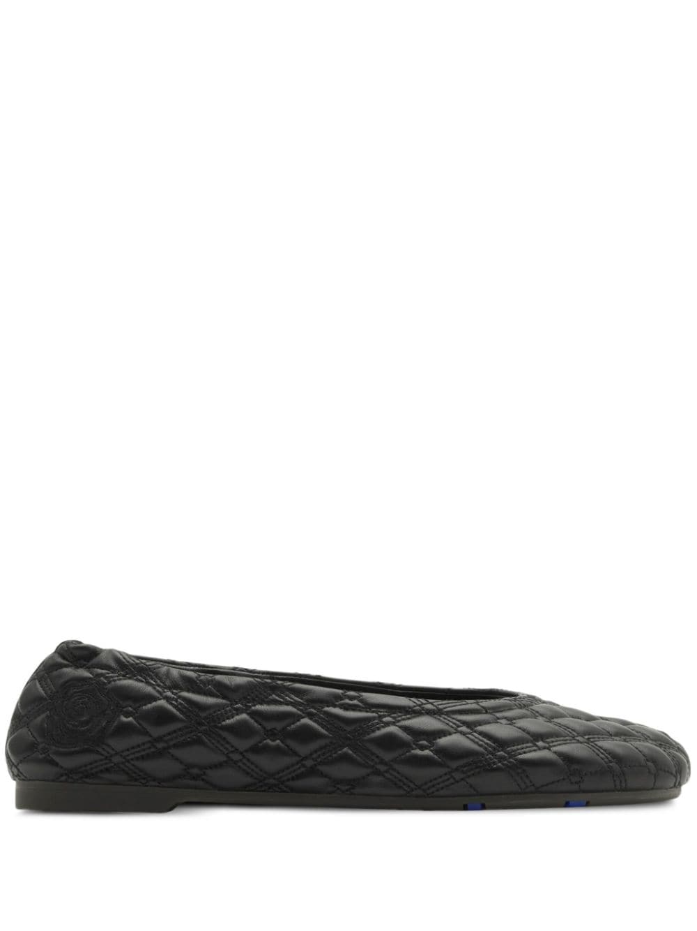 Burberry Leather Sadler Quilted Ballerinas Black