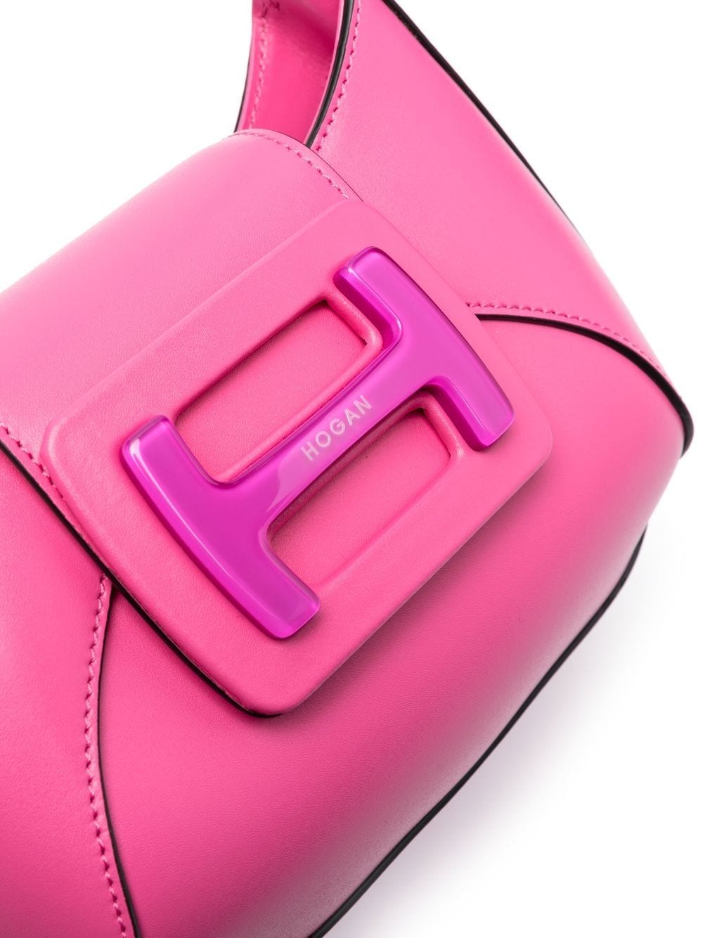 Hogan H-Hobo Calf Leather Shoulder Bag Pink