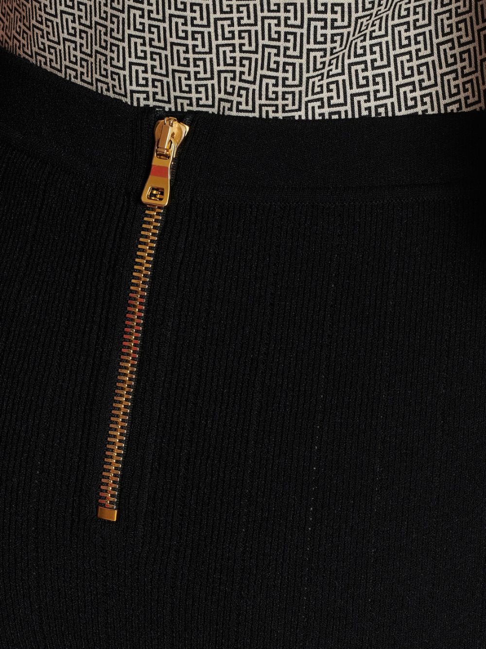 Balmain Buttoned Knitted Mini Skirt Black