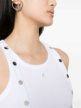 The Attico Ribbed-Knit Embellished Cotton Tank Top White