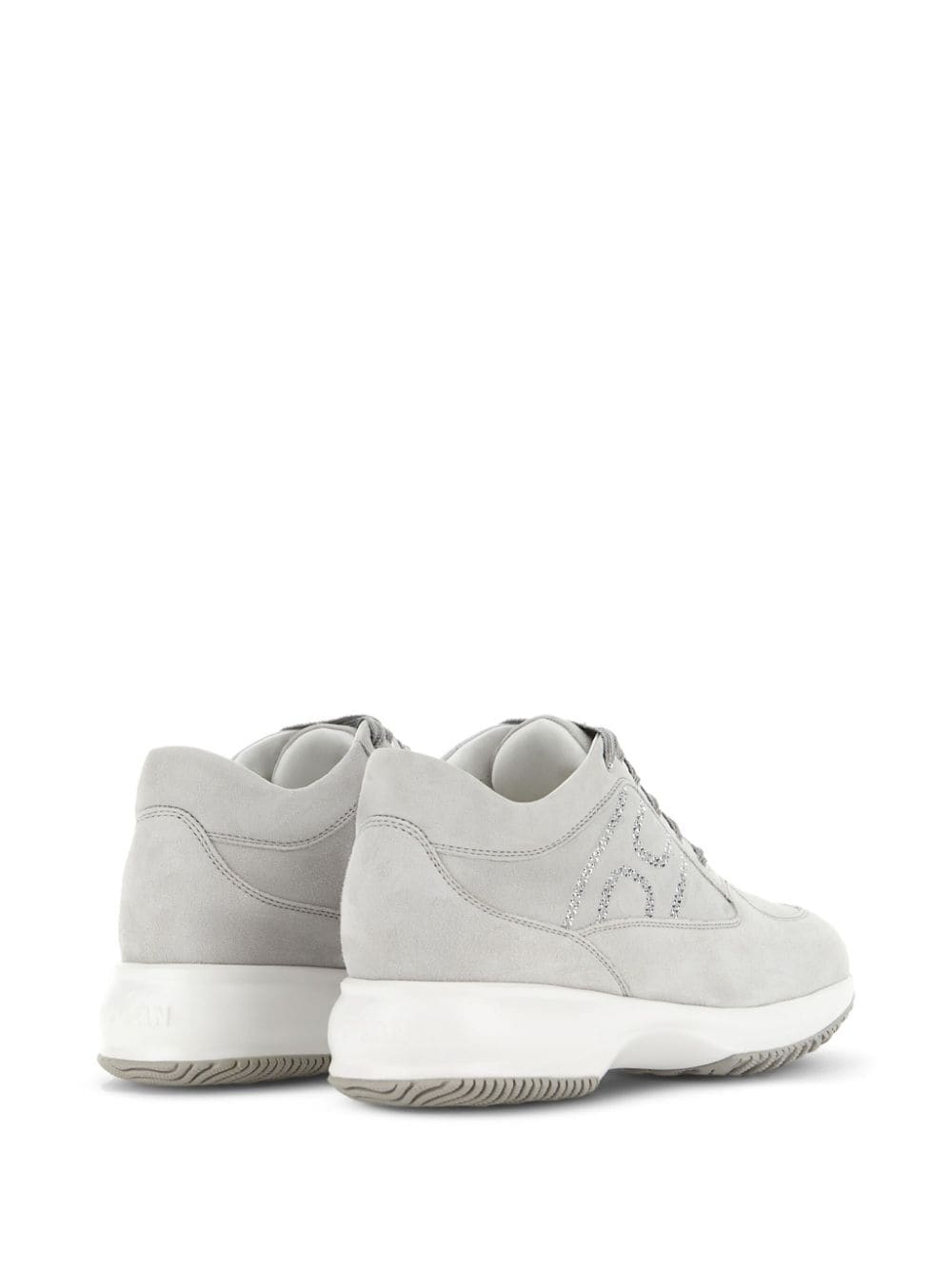 Hogan Pre Interactive Crystal-Embellished Calf Leather Sneakers White White