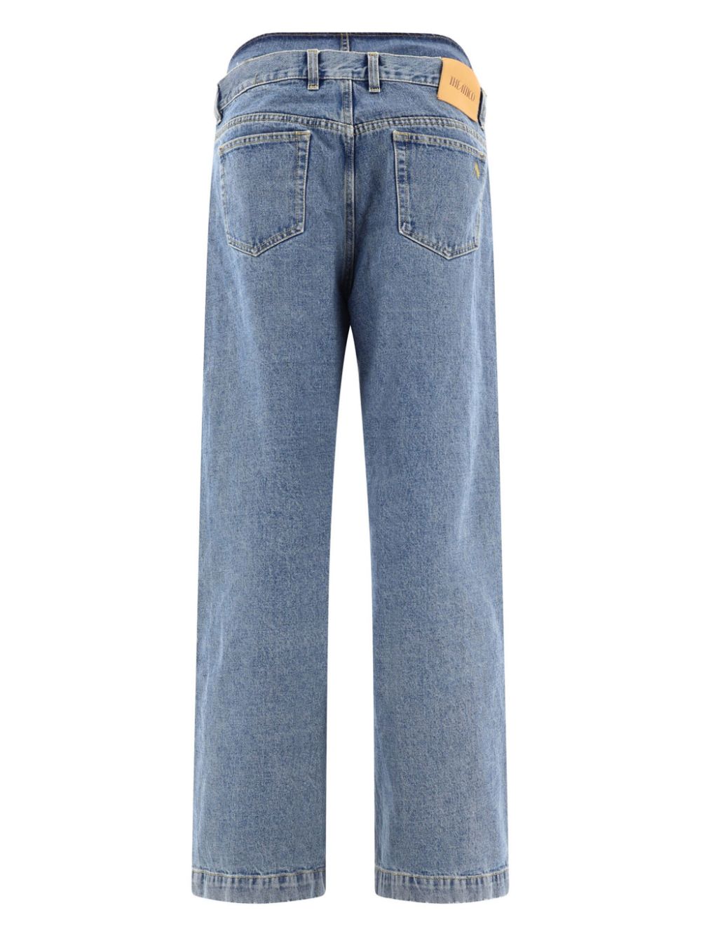 The Attico Straight-Leg Washed Denim Jeans Clear Blue
