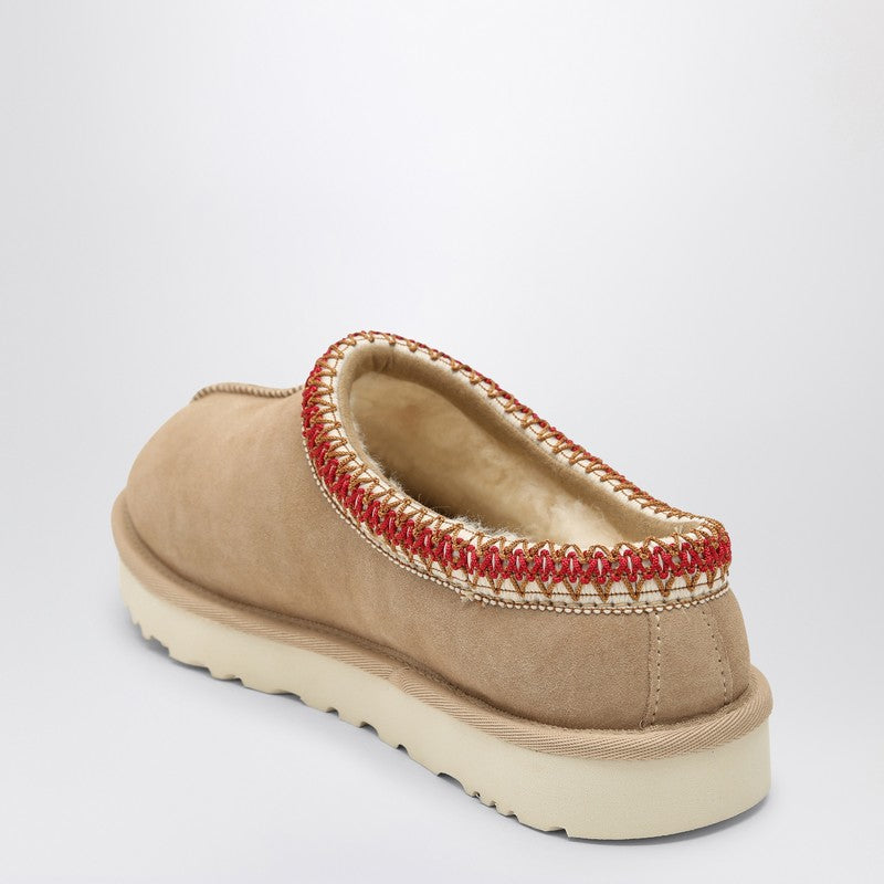 Ugg Tasman Suede Shearling-Lined Slippers Red