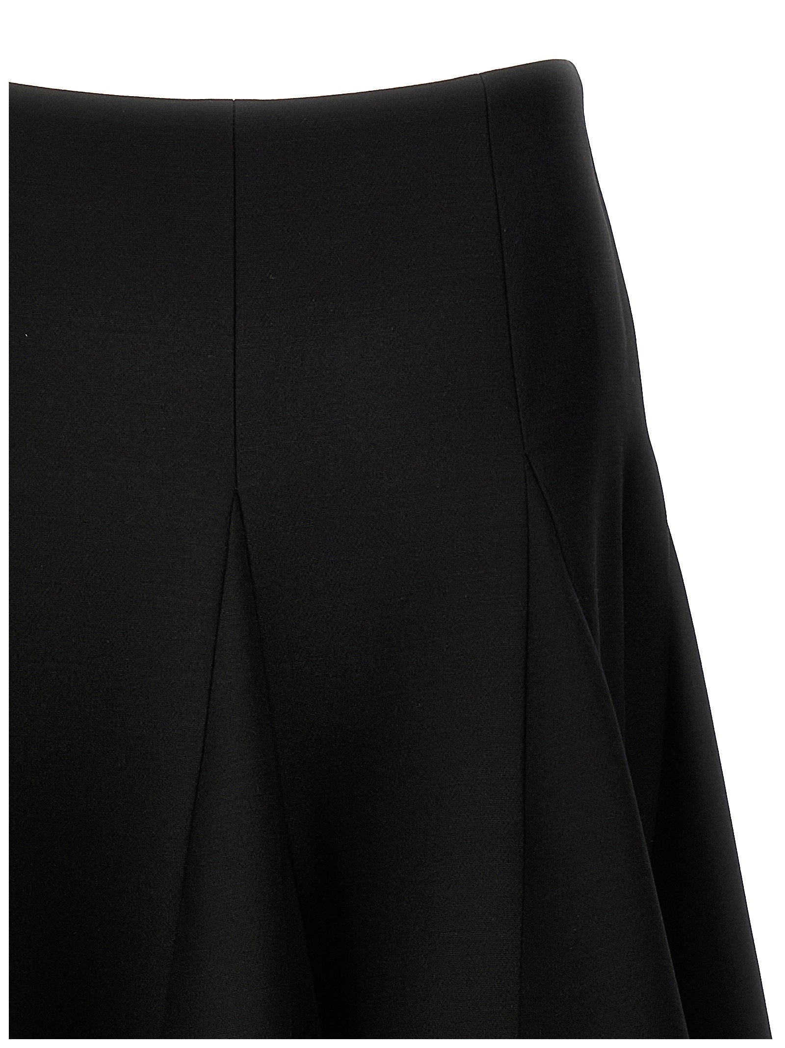 Valentino Garavani Solid Crepe Couture Valentino Skirt Black