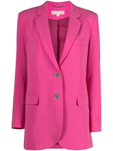 MMK Michael Michael Kors Single-Breasted Wool-Blend Blazer Fuchsia fuchsia