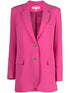 MMK Michael Michael Kors Single-Breasted Wool-Blend Blazer Fuchsia fuchsia