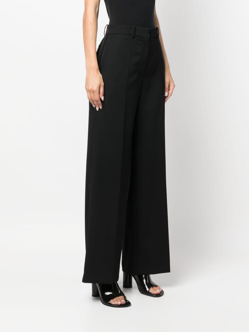 Lanvin Wide-Leg High-Waisted Tailored Trousers Black