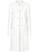 Dolce & Gabbana Single-Breasted Tweed Coat White