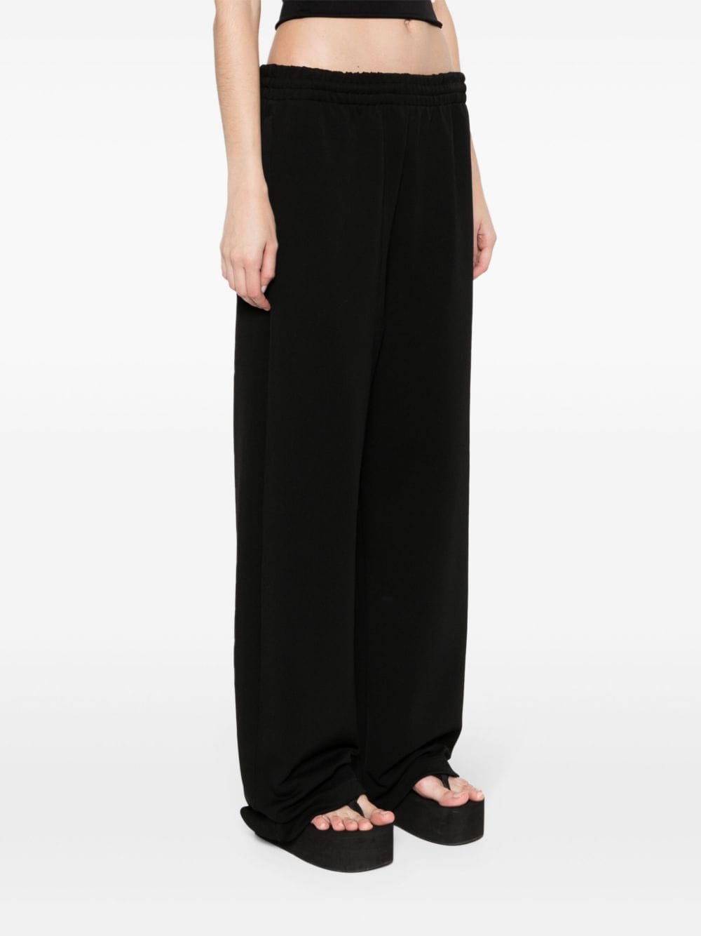 Wardrobe.Nyc Ribbed Knit Straight-Leg Trousers Black Black