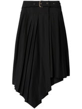 Off White Pleated Asymmetric Tech Drill Skirt Black