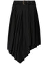 Off White Pleated Asymmetric Tech Drill Skirt Black