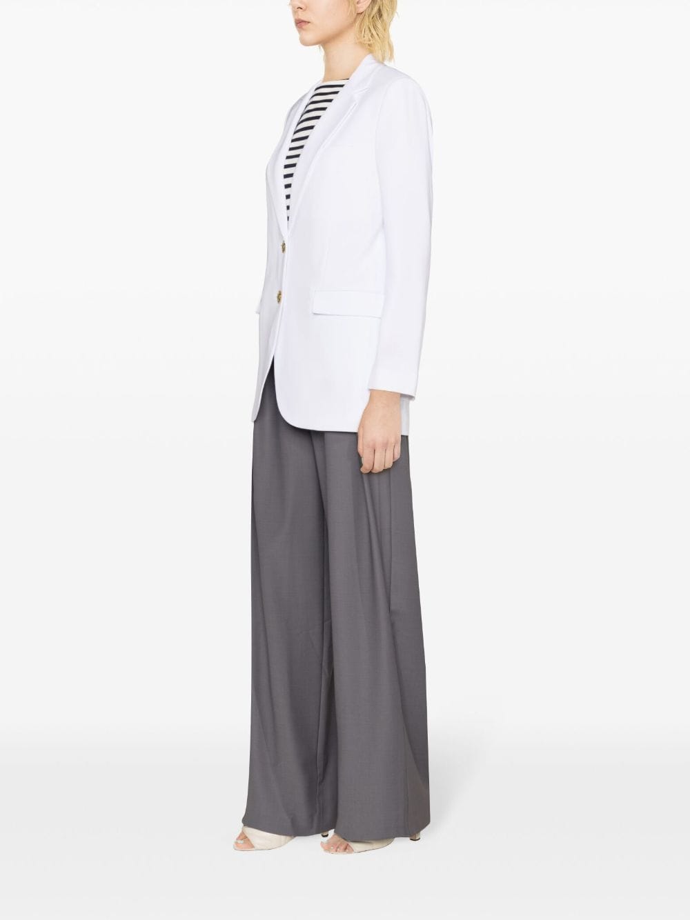 MMK Crepe Single-Breasted Jacket White White