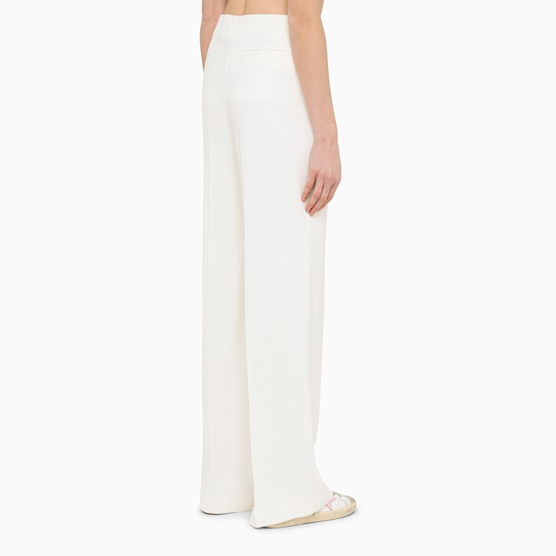Stella McCartney Wide-Leg High-Waisted Cream Trousers White