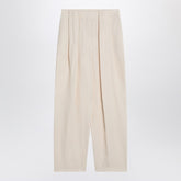 Stella McCartney Wide-Leg Butter Linen-Blend Trousers White