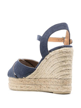 Castañer Blaudell 110mm Navy Wedge Sandals Blue