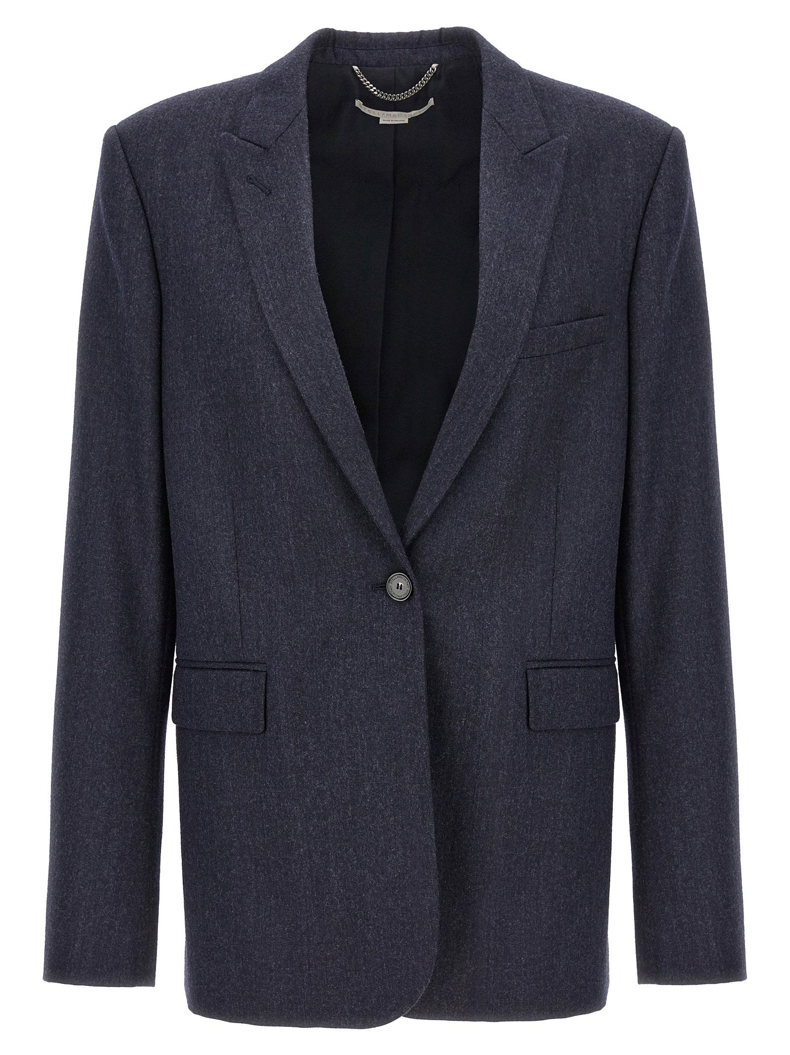 Stella Mccartney Single-breasted Wool Blazer Blue