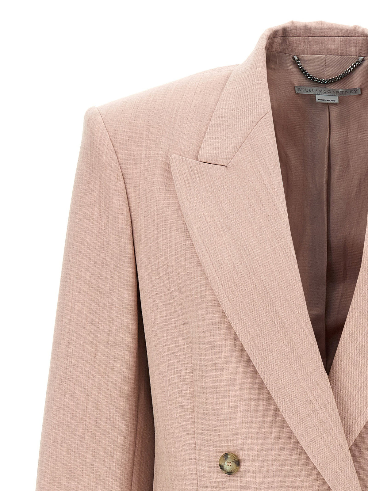 Stella Mccartney Double-breasted Wool Blazer Pink